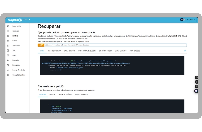 Consulta y Recuperación de Comprobantes