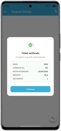 Escaneo y validación de boletos QR