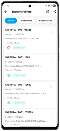 Validación de comprobantes