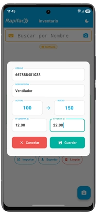 Actualización de stock y precios