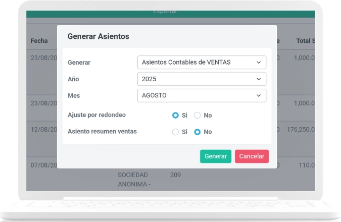 Asientos automáticos