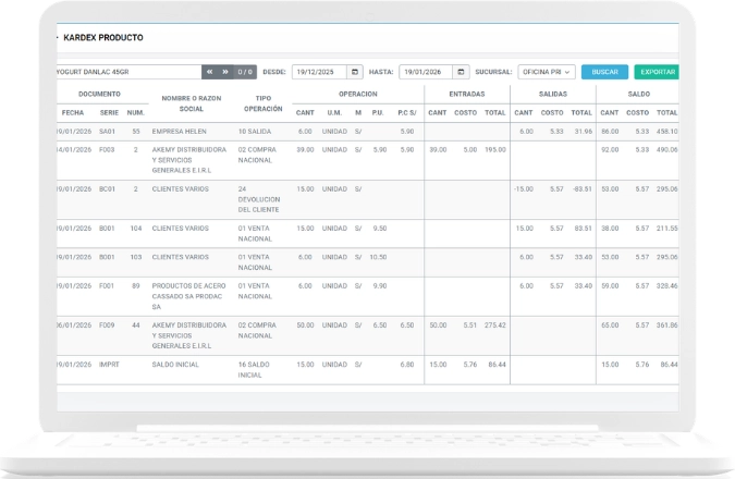 Movimientos de inventario con trazabilidad