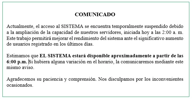 Comunicado importante