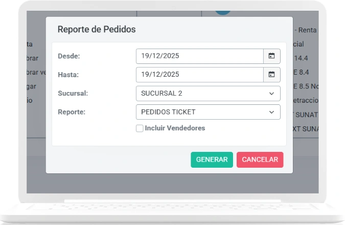 Reportes para control del negocio