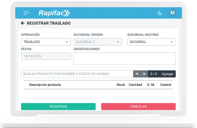 Transferencias y ajustes por serie