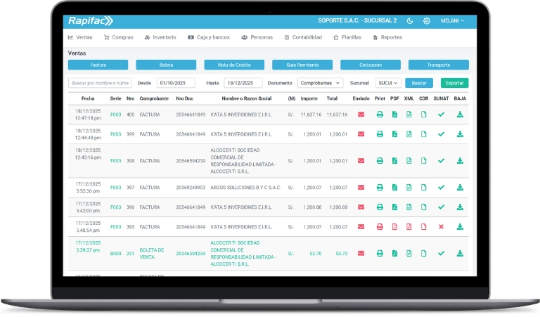 Sistema de Ventas Rapifac
